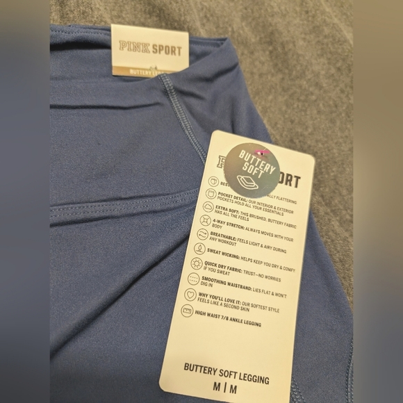 PINK Victoria's Secret Sport Highwaisted Leggings (size M) - Steel Blue - Picture 3 of 7